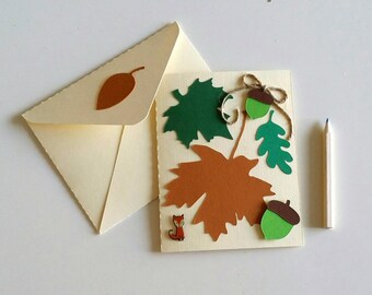 Decor autumn creating my little Stationery envelope with card