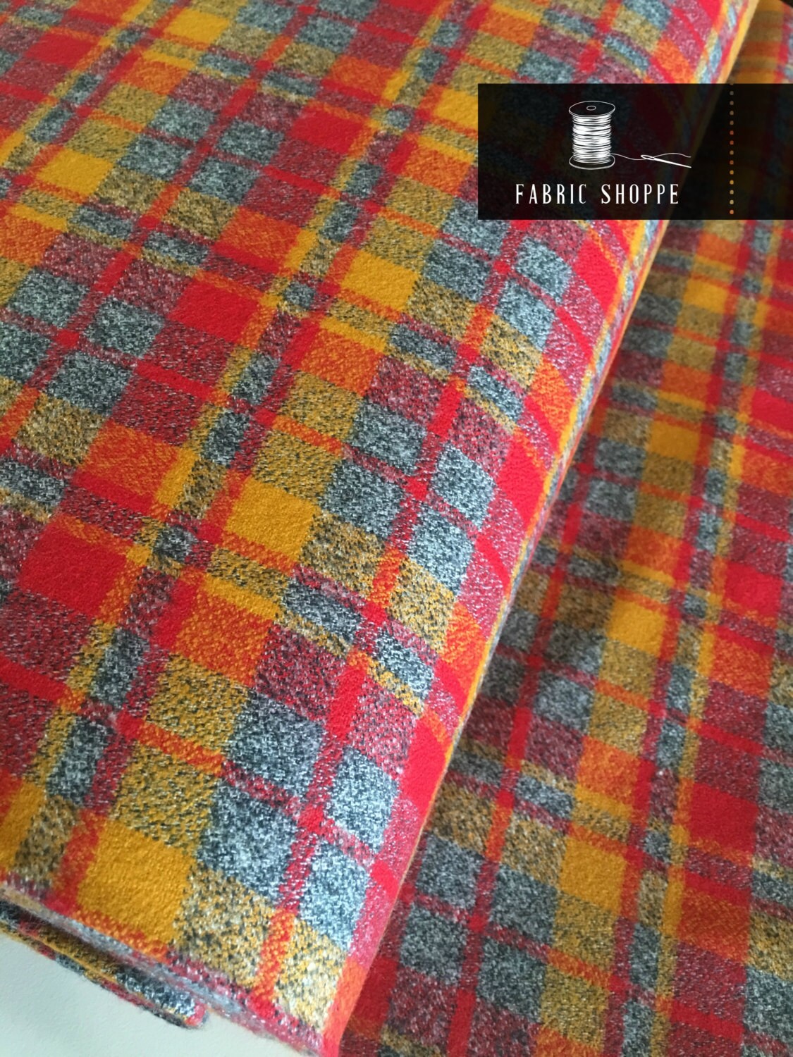 Hipster Flannel fabric Buffalo Plaid Flannel by the yard