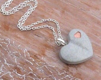 Necklace Concrete Heart & heart-choice-gift-