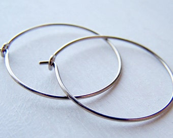 hypoallergenic pure titanium hoop earrings for sensitive ears handmade by Variya