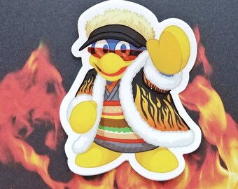 King DeDeDe of Flavorland sticker, guy fieri parody sticker, Flavortown vinyl decal, Kirby Dedede sticker, Diners Drive-ins Dives
