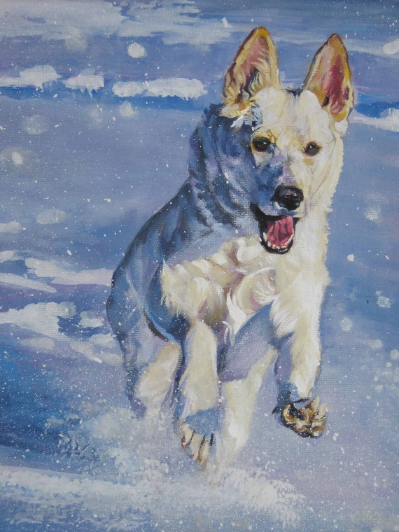 Deutscher Schäferhund Hund Leinwand Kunstdruck von LA Shepard