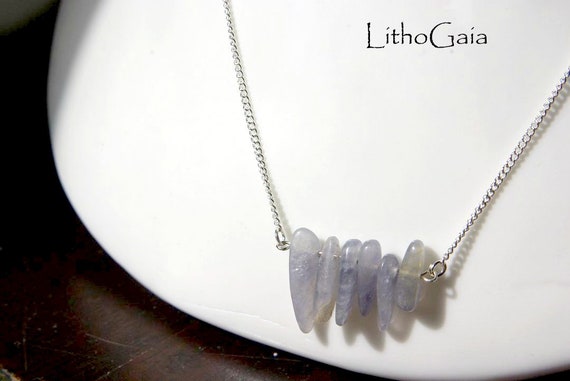 Iolite Bar necklace, 925 Sterling Silver, Iolite Necklace, Iolite Gemstone Bar, birthstone, Iolite jewelry, Minimalist, Gift for Her, Zodiac