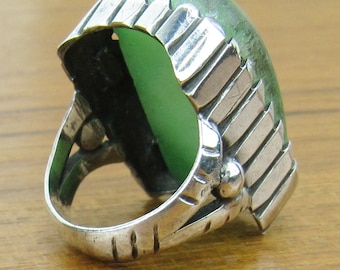 Vintage Aventurine Sterling Ring Silver 925 jewelry 12.5 grams size 7