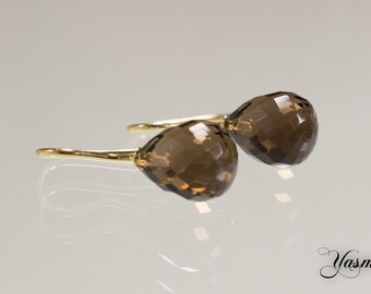 585er yellow gold with smoky quartz