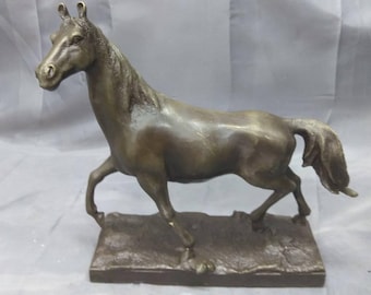 Old Vintage Brass Bronze Horse Equestrian Statue Figure