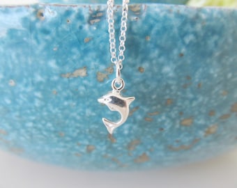 Sterling silver dolphin necklace, dolphin necklace (last ones!)