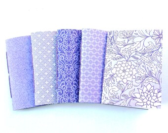 Periwinkle TN Insert Set, Purple Travelers Notebook Refills, Bullet Journals, Ten Sizes, Dot Grid Blank Checkbox Graph Music Lined Paper