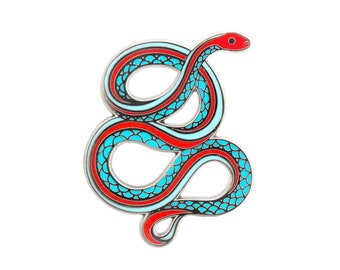 San Francisco Garter Snake Pin (snake pin lapel pin badge enamel jewelry cute snake jewelry endangered conservation cloisonne backpack pins)