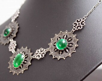 Medieval/Tudor Collier, necklace - Emerald