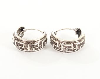 Sterling Silver Greek Design Earrings