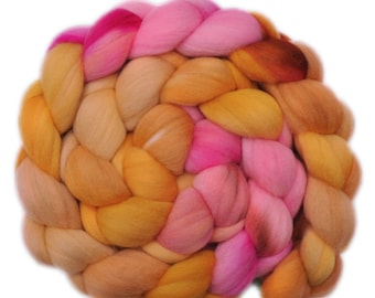 Hand dyed roving - 19μ Merino wool combed top spinning fiber - 4.0 ounces - Awake & Sing 1