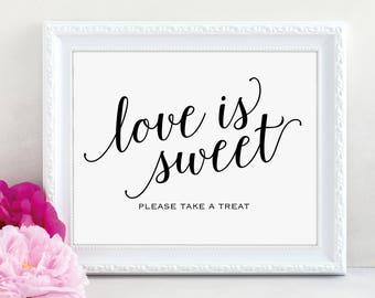 Love is Sweet Sign, Please Take a Treat, Dessert Table Sign, Wedding Printable, Take a Treat, Wedding Sign, PDF Instant Download, MM01-1