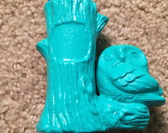 Turquoise Owl Pencil Holder