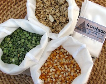 Reusable food bag, bulk bin bag, natural silk bag, food bag, market shopping, reusable produce bag, 3 reusable bags