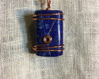 Lapis Lazuli Wire Wrapped Pendant