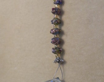30 mm lead crystal sun catcher with lampwork beads