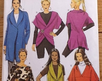 Sewing Pattern. Butterick B5680 ladies loose fitting wrap, poncho and jacket.