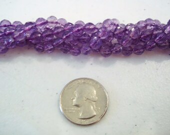 SALE! 6mm round faceted amethyst beads February birthstone