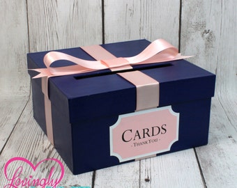 Card Holder Box with Sign in Black White Gift Money Box