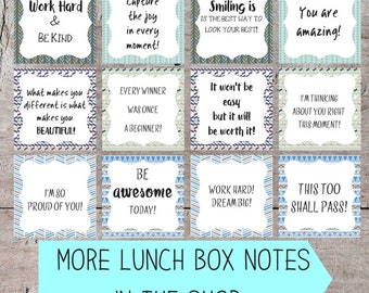 Printable Lunch Box Notes, Inspirational Lunch Box Quotes, Lunch Box Notes for Kids, Printable Lunch Box Notes, Lunch Box Note