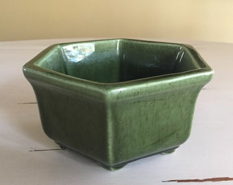 Dark Green Haeger Hexagonal Planter