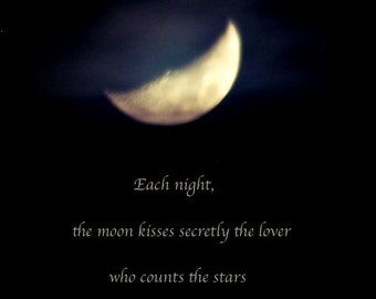 We see the same moon Moon photo quote night sky print with