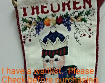 Custom Personalized Cross-stitched Nutcracker Themed Christmas Stocking from Stoney Creek