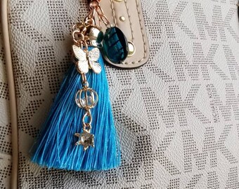 Butterfly Blues Purse Charm/ Zipper Pull