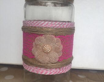 Shabby chic customise vase