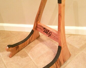 Personalized Hand Built Wood Guitar Stand, Acoustic Guitar Stand, Electric Guitar Stand, Custom Guitar Stand, Classical Guitar Stand