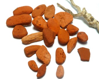 Beach Brick Stones Decorative Pebbles River Rocks Stack ZEN Decoration Wire Wrap Undrilled Home Accents Crafts Paprika Orange