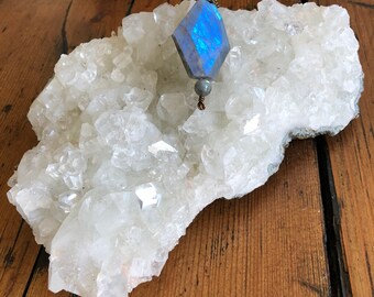 Beautiful Labradorite Crystal Blue Flash Pendant