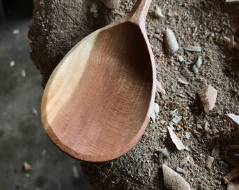 9" cooking spoon, wooden spoon, serving spoon, hand carved wooden spoon
