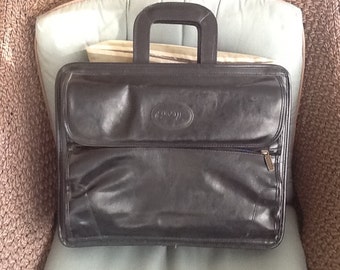 Vintage Bugatti Briefcase / Leather Attache' Case / Genuine Leather Bugatti / Free Shipping