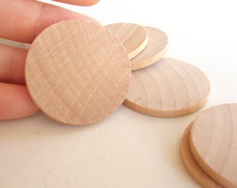 75 Unfinished Wooden Circles 1.50" -Small Wooden Circles -Wooden Circles Supplies -Natural Wood Circles -Wood Circles Beads