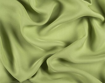 Apple Green Silk Double Georgette, Fabric By The Yard