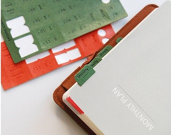 Leather Index Sticker // Calender Sticker // Index Tabs