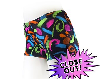 CLOSEOUT***Adult Small***Booty Shorts. Nylon Spandex "Dazzle" Shorts. Spandex dance shorts for jazz, tap, and hip hop.