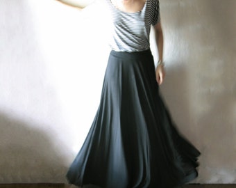 Maxi Skirt, Long skirt, Boho skirt, Floor length skirt, Black skirt, winter skirt, Strapless dress, Jersey skirt, Circle skirt, Maternity