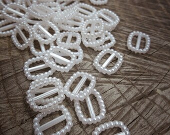 Rectangle White Buckles ~100 pieces #100457