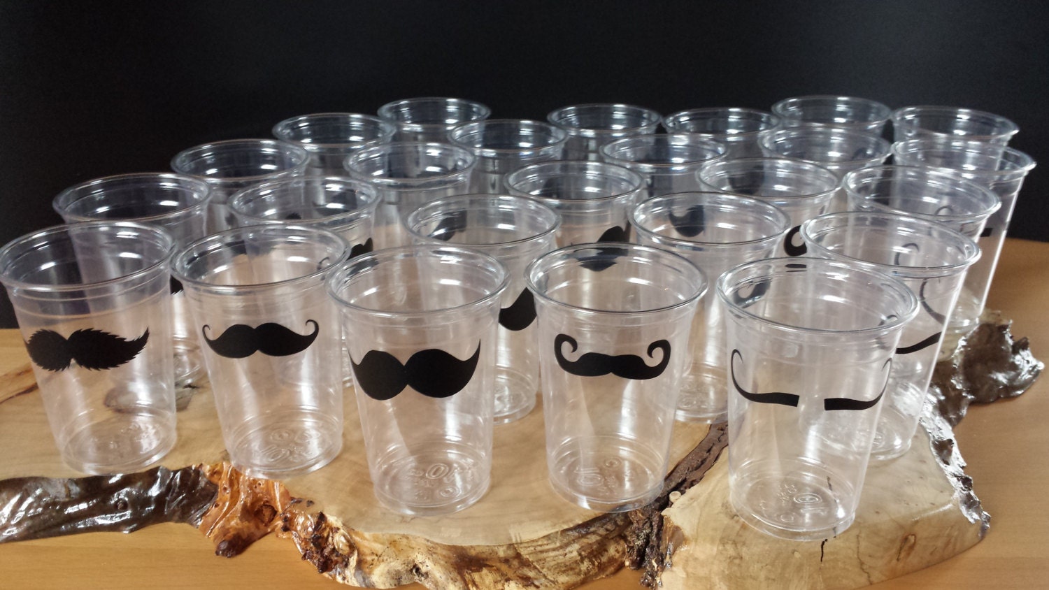 25 mustache 10 oz 12 oz or 16 oz cup with 5 mustache