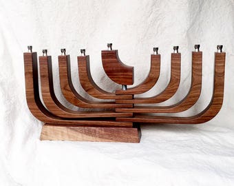 Menorah Walnut Kinetic Mid Century Modern