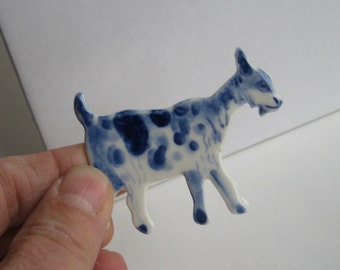 Goat - Handpainted Delft porcelain Brooch
