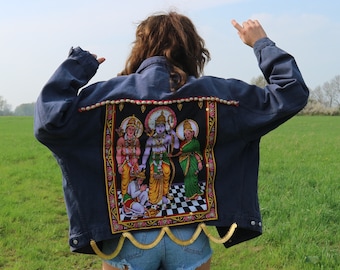 Embellished Denim Jacket: Ramayana