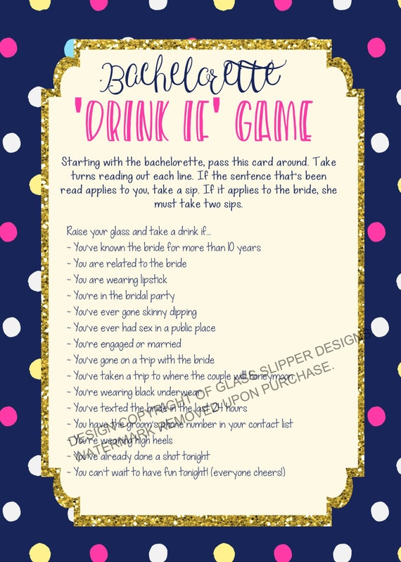 Printable bachelorette game/ bachelorette drinking game