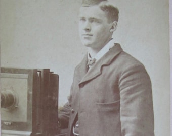 Caught Taking Pictures - Original 1880's Photographer With His Camera Occupational Studio CDV - Free Shipping