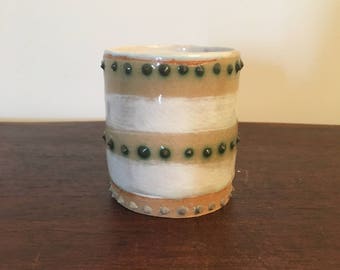 Green and White Cylinder
