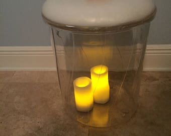 LUCITE/ACRYLIC STOOL, Lucite Tuft, Lucite Vanity Stool, Clear Vanity Stool, 17" Height x 15" Diameter, Mcm, Vintage Lucite at Modern Logic