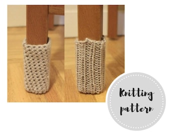 Chair socks PDF pattern - knit and crochet versions